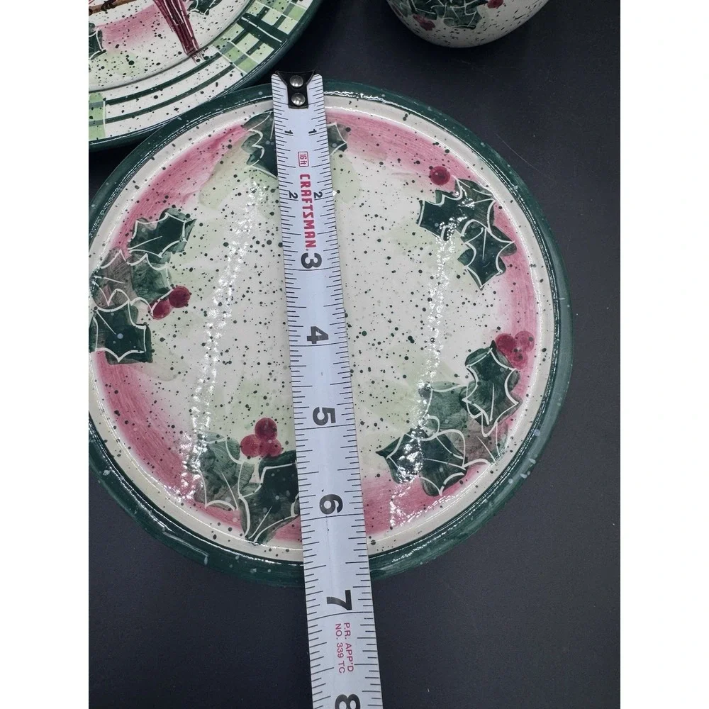 Vtg Christmas Cardinals Julie Ueland Cardinal Plate Cake Riser Plate Pitcher